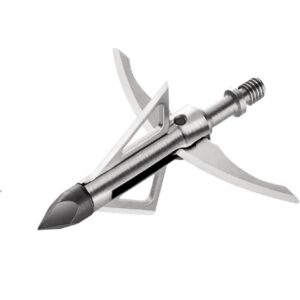 6 PK Broadhead 125Grains 4-Blade Hunting Hybrid Mechanical Broadhead with Chisel Tip 1.77" Cutting Dia for Crossbow Compound Bow Archery Hunting