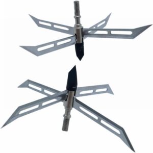 6PK urkey Hunting Broadheads 4 Fixed Stainless Steel Blade Archery Arrowhead 150 Grain Hunting Tips