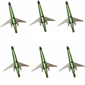 6PK Archery Hunting Broadheads,100 Grain, Stainlee Steel Expandable Blade 2 Inch Cut, Hunting Heads Arrow Tips Compatible Crossbow& Compound Bow